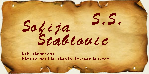 Sofija Stablović vizit kartica